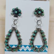 Green Turquoise Dangle Earrings