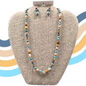 Multi Stone Turquoise Beaded Necklace and Earring Set